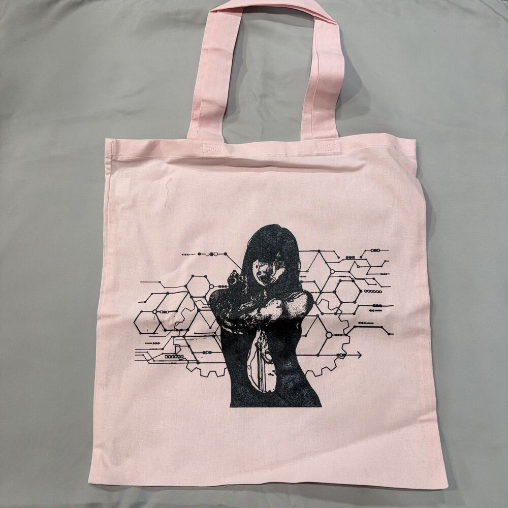 Hand Screen Printed Cyber Y2K Graphic Tote Bag Alternative Streetwear